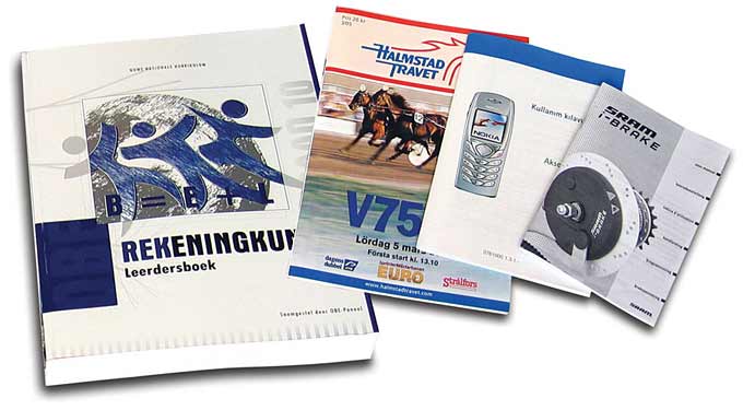 Four sample booklets produced by the IBIS Smart-binder