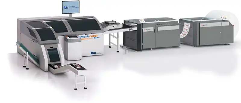 Smart Label-binder fee near-line from a web-feeder